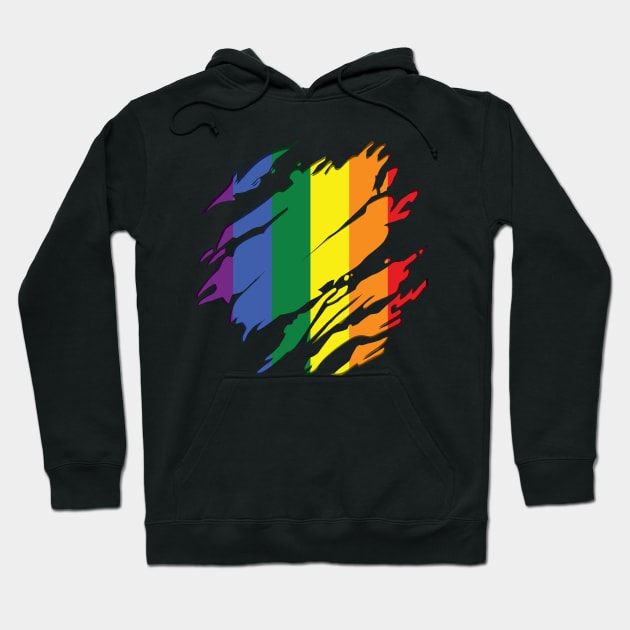 Rainbow Flag Scratch Hoodie by LR_Collections